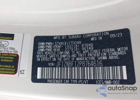 2023 Toyota Gr86 Premium from USA, damaged, VIN JF1ZNBF12P8764616